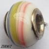 Lampwork Glass Plating Nickel-Color Core Beads  9x13mm Hole=4.5mm Sold by Bag