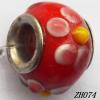 Lampwork Glass Plating Nickel-Color Core Beads  9x13mm Hole=4.5mm Sold by Bag