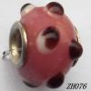 Lampwork Glass Plating Nickel-Color Core Beads  9x13mm Hole=4.5mm Sold by Bag