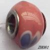 Lampwork Glass Plating Nickel-Color Core Beads  9x13mm Hole=4.5mm Sold by Bag