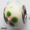 Lampwork Glass Plating Nickel-Color Core Beads  9x13mm Hole=4.5mm Sold by Bag