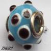 Lampwork Glass Plating Nickel-Color Core Beads  9x13mm Hole=4.5mm Sold by Bag