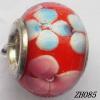 Lampwork Glass Plating Nickel-Color Core Beads  9x13mm Hole=4.5mm Sold by Bag