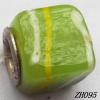 Lampwork Glass Plating Nickel-Color Core Beads  9x13mm Hole=4.5mm Sold by Bag