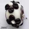 Lampwork Glass Plating Nickel-Color Core Beads  9x13mm Hole=4.5mm Sold by Bag