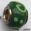 Lampwork Glass Plating Nickel-Color Core Beads  9x13mm Hole=4.5mm Sold by Bag