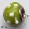 Lampwork Glass Plating Nickel-Color Core Beads  9x13mm Hole=4.5mm Sold by Bag