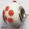 Lampwork Glass Plating Nickel-Color Core Beads  9x13mm Hole=4.5mm Sold by Bag