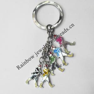 Zinc Alloy with enamel pewter keyring, Children 4.5inch approx 33mm ring, Sold by Bag