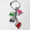 Zinc Alloy with enamel pewter keyring, Heart 4.5inch approx 33mm ring, Sold by Bag