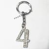 Zinc Alloy with Crystal keyring, Figure 4.5inch approx 33mm ring, Sold by Bag