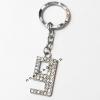 Zinc Alloy with Crystal keyring, Figure 4.5inch approx 33mm ring, Sold by Bag