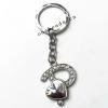 Zinc Alloy keyring with Crystal, Letters with Heart 4.5inch approx 33mm ring, Sold by Bag