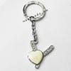 Zinc Alloy with Crystal and enamel pewter keyring, Letters 4.5inch approx 33mm ring, Sold by Bag