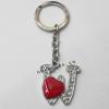 Zinc Alloy with Crystal and enamel pewter keyring, Letters 4.5inch approx 33mm ring, Sold by Bag