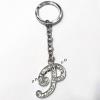 Zinc Alloy with Crystal keyring, Letters 4.5inch approx 33mm ring, Sold by Bag