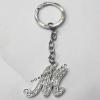 Zinc Alloy with Crystal keyring, Letters 4.5inch approx 33mm ring, Sold by Bag