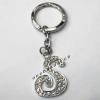 Zinc Alloy with Crystal keyring, Letters 4.5inch approx 33mm ring, Sold by Bag