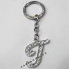 Zinc Alloy with Crystal keyring, Letters 4.5inch approx 33mm ring, Sold by Bag