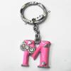 Zinc Alloy with Crystal and enamel pewter keyring, Letters with heart 4.5inch approx 33mm ring, Sold by Bag