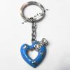 Zinc Alloy with Crystal and enamel pewter keyring, Letters with heart 4.5inch approx 33mm ring, Sold by Bag