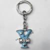 Zinc Alloy with Crystal and enamel pewter keyring, Letters with heart 4.5inch approx 33mm ring, Sold by Bag