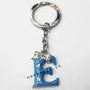 Zinc Alloy with Crystal and enamel pewter keyring, Letters with heart 4.5inch approx 33mm ring, Sold by Bag