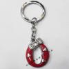 Zinc Alloy with Crystal and enamel pewter keyring, Letters with heart 4.5inch approx 33mm ring, Sold by Bag