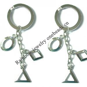Zinc Alloy  keyring, 80mm approx 30mm ring, Sold by Bag
