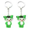 Zinc Alloy with Crystal and enamel pewter keyring, 80mm approx 30mm ring, Sold by Bag