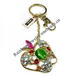 Zinc Alloy with enamel pewter keyring, 80mm approx 30mm ring, Sold by Bag