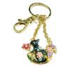 Zinc Alloy with Crystal and enamel pewter keyring, 80mm approx 30mm ring, Sold by Bag