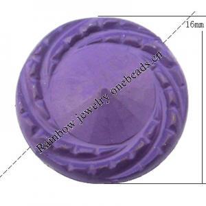 Imitate Wood Acrylic Beads, Flat Round 16x5mm Hole:1.5mm, Sold by Bag