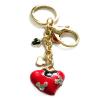 Zinc Alloy with Crystal and enamel pewter keyring, 80mm approx 30mm ring, Sold by Bag