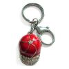 Zinc Alloy with Crystal and enamel pewter keyring, 80mm approx 30mm ring, Sold by Bag