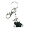 Zinc Alloy with Crystal and enamel pewter keyring, 80mm approx 30mm ring, Sold by Bag