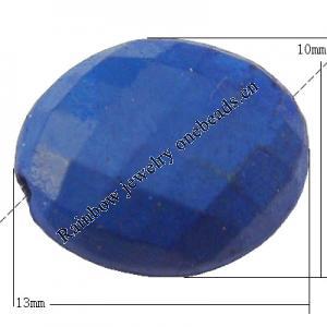 Imitate Wood Acrylic Beads, Faceted Flat Oval 10x13mm Hole:1.5mm, Sold by Bag