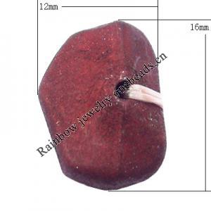 Imitate Wood Acrylic Beads, Nugget 12x16x6mm Hole:1.5mm, Sold by Bag