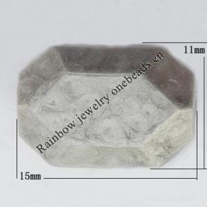 Imitate Gemstone Acrylic Beads, Flat Polyqon Drum 11x15mm Hole:2mm, Sold by Bag