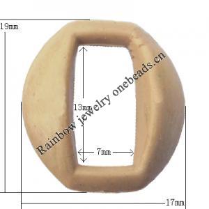Imitate Wood Acrylic Beads, O:17x19mm, I:7x13mm  Sold by Bag