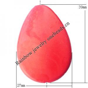 Imitate Wood Acrylic Beads, Flat Teardrop 27x39mm Hole:2mm, Sold by Bag