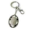 Zinc Alloy with Crystal and enamel pewter keyring, 80mm approx 30mm ring, Sold by Bag