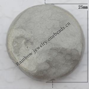 Imitate Gemstone Acrylic Beads, Flat Round 25mm Hole:1.5mm, Sold by Bag