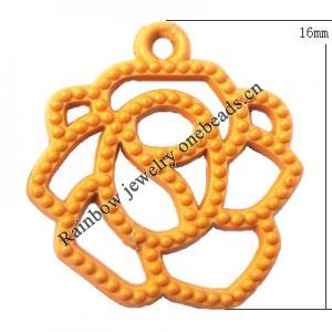 Imitate Wood Acrylic Beads, Flower 16mm Hole:2mm, Sold by Bag