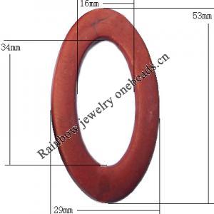 Imitate Wood Acrylic Beads, Flat Donut O:29x53mm I:16x34mm, Sold by Bag