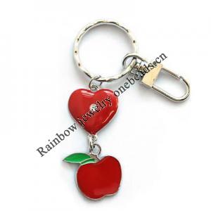 Zinc Alloy with enamel pewter keyring, 85mm approx 22mm ring, Sold by Bag