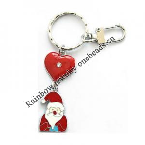 Zinc Alloy with enamel pewter keyring, 85mm approx 22mm ring, Sold by Bag
