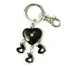 Zinc Alloy with enamel pewter keyring, 80mm approx 30mm ring, Sold by Bag