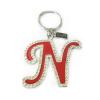 Zinc Alloy with Crystal and enamel pewter keyring, 80mm approx 30mm ring, Sold by Bag