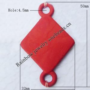 Imitate Wood Acrylic Beads, Diamond 32x50mm Hole:4.5mm, Sold by Bag